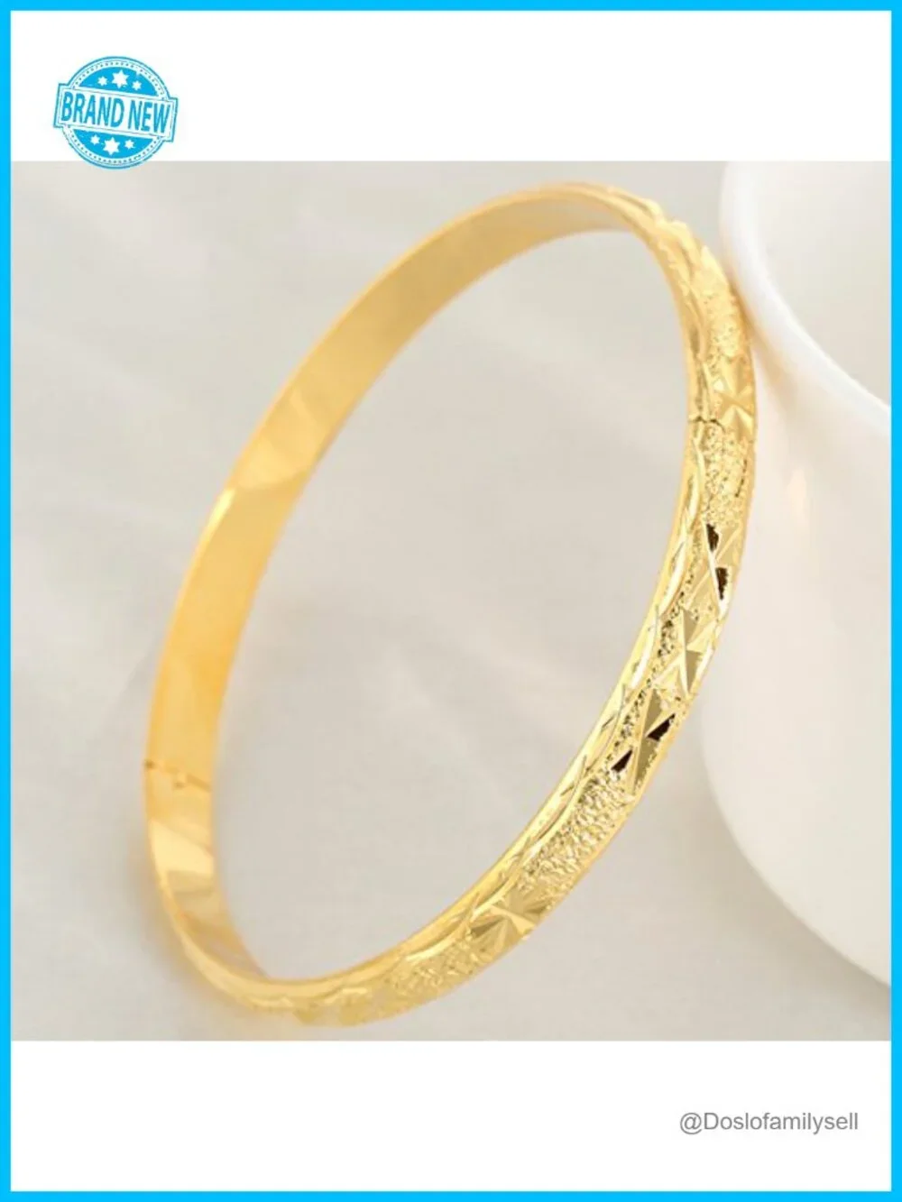 3 Pack Gold Plated Stackable Bangle Bracelets Set Cuff